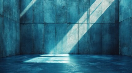 Poster - Minimalist blue concrete texture with transparency and a clean, sleek aesthetic