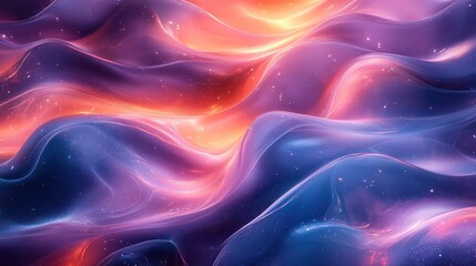 Poster - modern blue and purple liquid gradient design with light reflections and flowing shapes