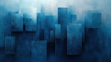 Poster - Modern blue abstract with transparency, showcasing subtle layers and an elegant futuristic style