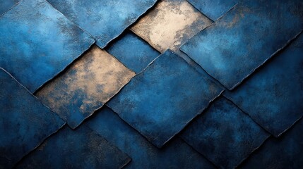 Poster - Modern dynamic blue texture featuring geometric patterns and a professional, minimalist aesthetic