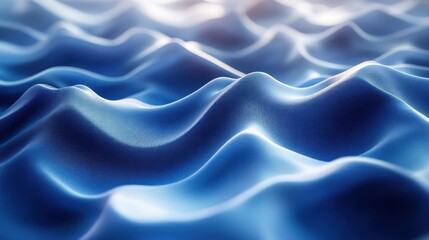 Poster - Organic blue geometric background blending natural curves with abstract polygonal patterns