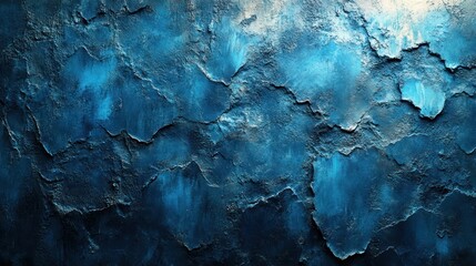 Poster - Rough blue concrete texture featuring a minimalist approach with clean lines and subtle depth