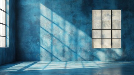 Poster - Subtle blue concrete pattern design featuring natural lighting and smooth textured details