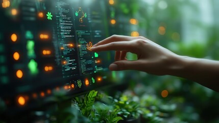 Poster - Sustainable big data technology concept combining eco-friendly visuals with advanced analytics