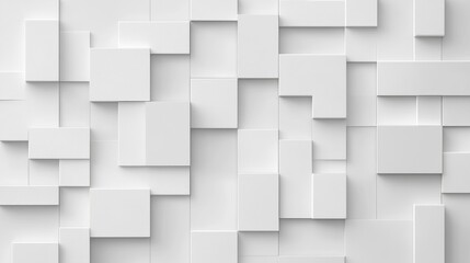 Poster - Abstract white 3D cube geometric pattern background.