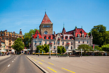 Wall Mural - Chateau Ouchy Castle in Lausanne