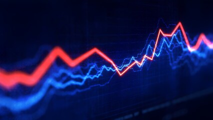Poster - Dynamic abstract business trends digital environment data visualization cyber space analytical perspective