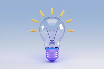 Leinwandbilder - A glowing lightbulb with radiating lines symbolizes brilliant ideas and innovative thinking.