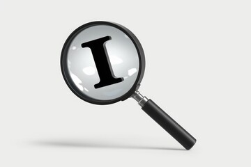 Poster - A magnifying glass focuses on the capital letter 'I', symbolizing investigation or information.