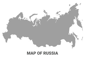 Simple flat Russia map Grey vector