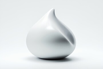 Leinwandbilder - Abstract white droplet, smooth, glossy, and teardrop-shaped against a plain background.