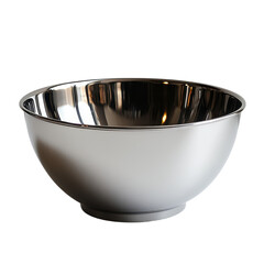 Sleek stainless steel bowl, minimalist aesthetic, elegant curves, bright white backdrop, modern kitchen essential, versatile serving piece, polished finish