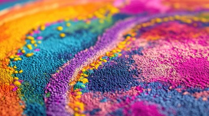 Wall Mural - A close-up shot of colorful cloth with sprinkles, perfect for party decorations or baking use