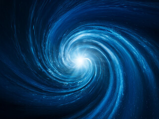 Aufkleber - A mesmerizing swirl of deep blue, luminous at its core, evokes feelings of cosmic wonder and the infinite.  The vibrant hues and dynamic spiral create a sense of depth and movement.