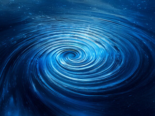 Aufkleber - A mesmerizing swirling vortex of deep blue hues, reminiscent of a cosmic whirlpool or an ocean's abyss.  The concentric circles create a hypnotic effect against a dark, starry backdrop.