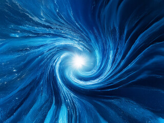 Aufkleber - A swirling vortex of deep blues and bright light at its center evokes a sense of cosmic wonder and mystery.  The luminous core radiates energy, drawing the eye into its depths.