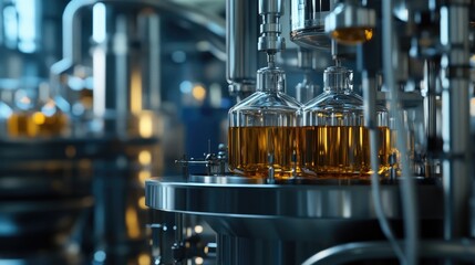 Poster - Interior of a state-of-the-art laboratory with equipment in focus, while the background remains blurred for a professional aesthetic.