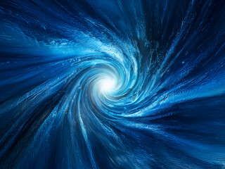 Aufkleber - A mesmerizing spiral of deep blue, swirling into a bright center.  The vortex suggests depth, movement, and an unseen destination.