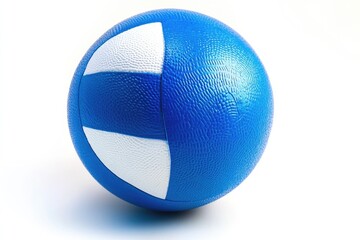 Poster - A blue and white ball sitting on a white surface