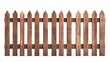 © SETSU NART - A classic brown wooden fence standing on a white background, separating objects with clean simplicity.
