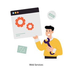 Fototapete - Web Services concept vector illustration. Web Hosting isolated On white Background.      