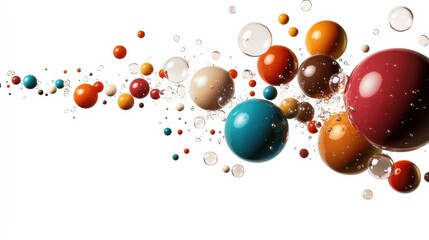 Poster - Bubbles in motion colorful spheres exploding in a dynamic display abstract art studio vibrant energy