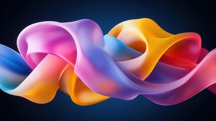 Poster - A mesmerizing display of dynamic abstract shapes swirling with vibrant gradients, kinetic motion design, energy and transformation concept unfolding before our eyes.