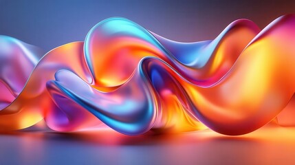 Poster - Dynamic abstract shapes swirling with vibrant gradients, kinetic motion design, energy and transformation concept