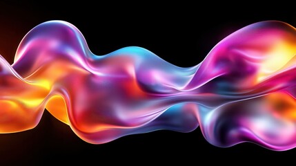 Poster - Abstract kinetic shapes in constant motion, flowing with energy and vibrant gradients, brought to life through digital rendering in a sleek and minimalistic design.
