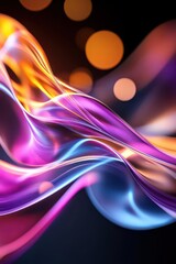 Poster - Abstract flowing ribbons of light forming intricate patterns, kinetic energy visuals, creating a captivating design experience.