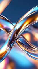 Poster - Rippling metallic textures creating motion illusions, kinetic design, futuristic energy and flow concept