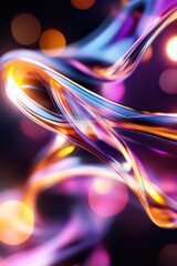 Poster - Abstract flowing ribbons of light forming intricate patterns, kinetic energy visuals, mesmerizing design concept, creating a captivating display.
