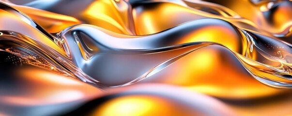 Fototapete - Flickering glitchy shapes blending into dynamic waves, kinetic digital energy, futuristic transformation theory.