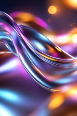 Poster - Flowing dynamic waveforms in vivid tones, kinetic energy design, futuristic motion illusions concept