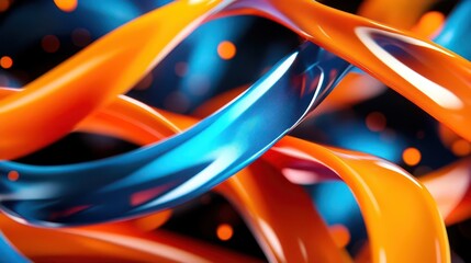 Poster - Electric blue and fiery orange dynamic streaks creating motion effects, representing kinetic energy with a vibrant design concept.