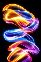 Poster - Abstract flowing ribbons of light forming intricate patterns, kinetic energy visuals, and mesmerizing design elements combine to create a captivating experience.