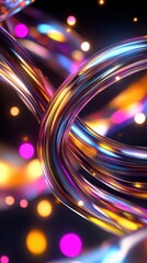 Poster - Dynamic geometric shapes shifting in motion, kinetic design with abstract energy flow, futuristic visuals ahead.