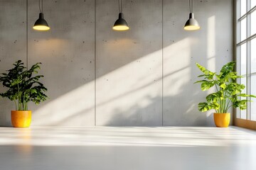 Poster - Concrete walls with raw imperfections and stark lighting, brutalist aesthetic, minimalist industrial architecture concept