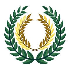 Sticker - gold laurel wreath