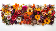 © pimpakarn - A blend of seasonal flowers in contrasting colors displayed on a white background