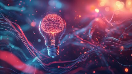 Poster - Innovative idea generation digital art conceptual environment abstract lighting creative perspective