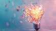 © Narongdet - Creative idea explosion light bulb concept in abstract environment digital artwork celebrating innovation and inspiration