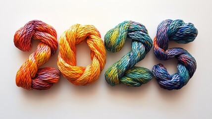 Colorful Yarn Creates Knotted Number Two Thousand Twenty Five