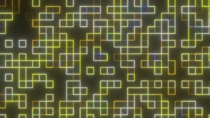 Poster - Digital neon blocks lines. Computer generated