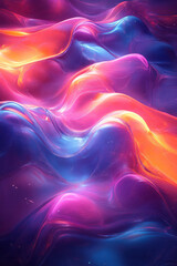 Poster - Abstract liquid forms flowing and merging seamlessly,
