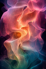 Aufkleber - Wavy liquid ribbons intertwining in an abstract design,