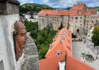 The view over Cesky Krumov Castle from the tower