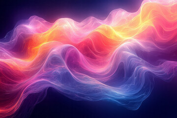 Aufkleber - A rhythmic pattern of colorful waves cascading endlessly,