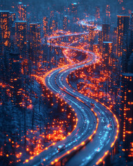 Aufkleber - A digital visualization of a city infrastructure project,