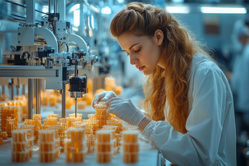 Poster - A modern lab with 3D printers creating intricate mechanical parts,